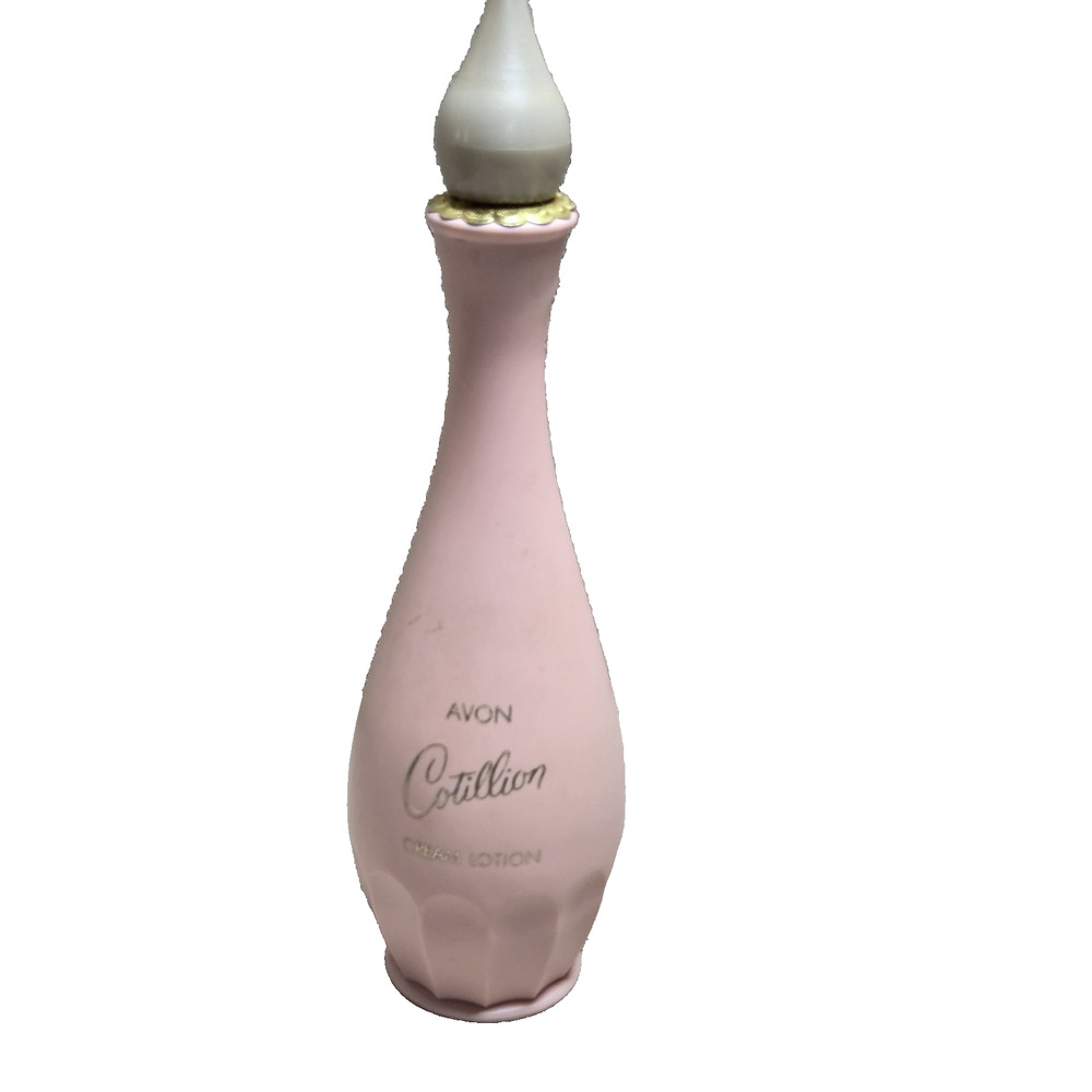 Avon Cotillion Cream Lotion Pink GENIE Bottle 4oz 1965 7.75” Tall Collectable